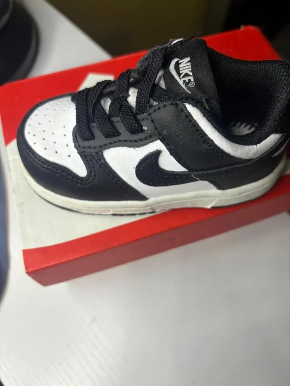 Toddler Size 5C - Nike Dunk Low Black White Leather